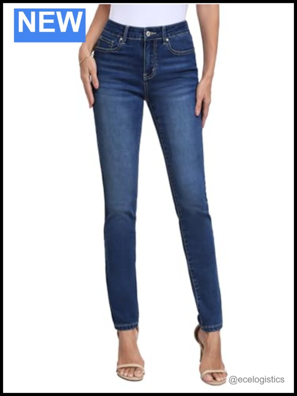 SEVEGO Tall Women's Skinny Jeans Mid-Rise Stretchy Slim Fit Denim Pants 32-36"